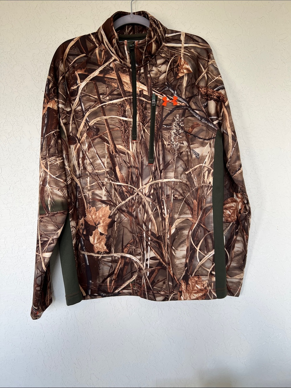 Under Armour Men’s Camo Quarter-Zip Shirt Jacket - Brown/Green